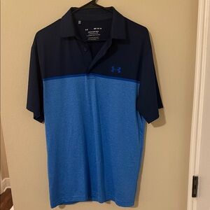 Under Armour Men's Two-Tone Navy and Blue Polo
